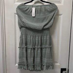 Strapless mint green sundress with elastic waist band, new with tags